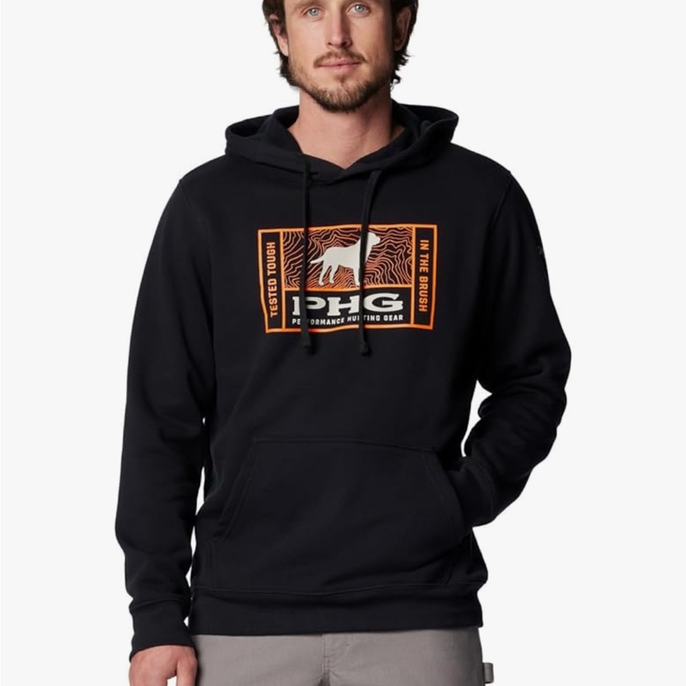 NWT Black Columbia Men's PHG Tough Line Hoodie,Size M with dog‎ print